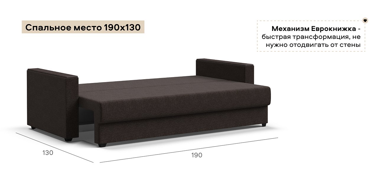 Диван Атланта Рогожка Мальмо шоколад