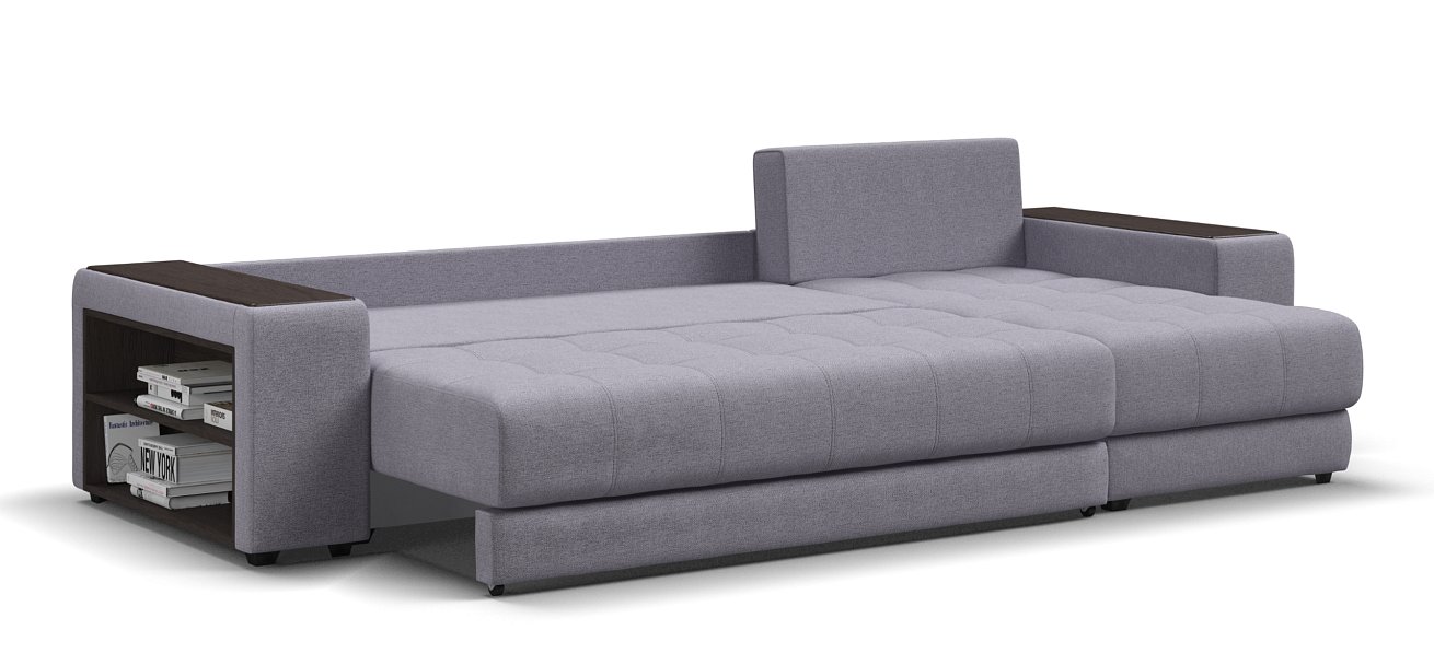 Угловой диван Дубай Рогожка Мальмо платина, Рогожка Венто серый