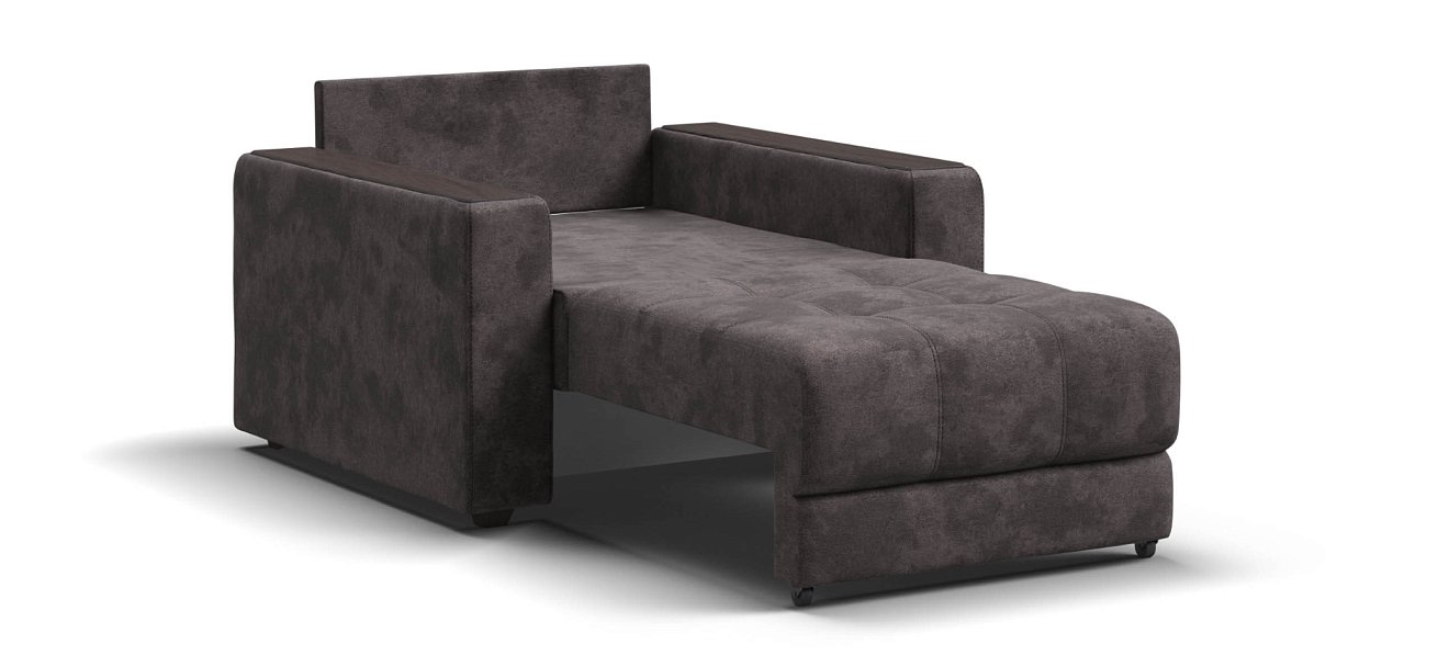 Босс кресло-кровать велюр Алькантара серый