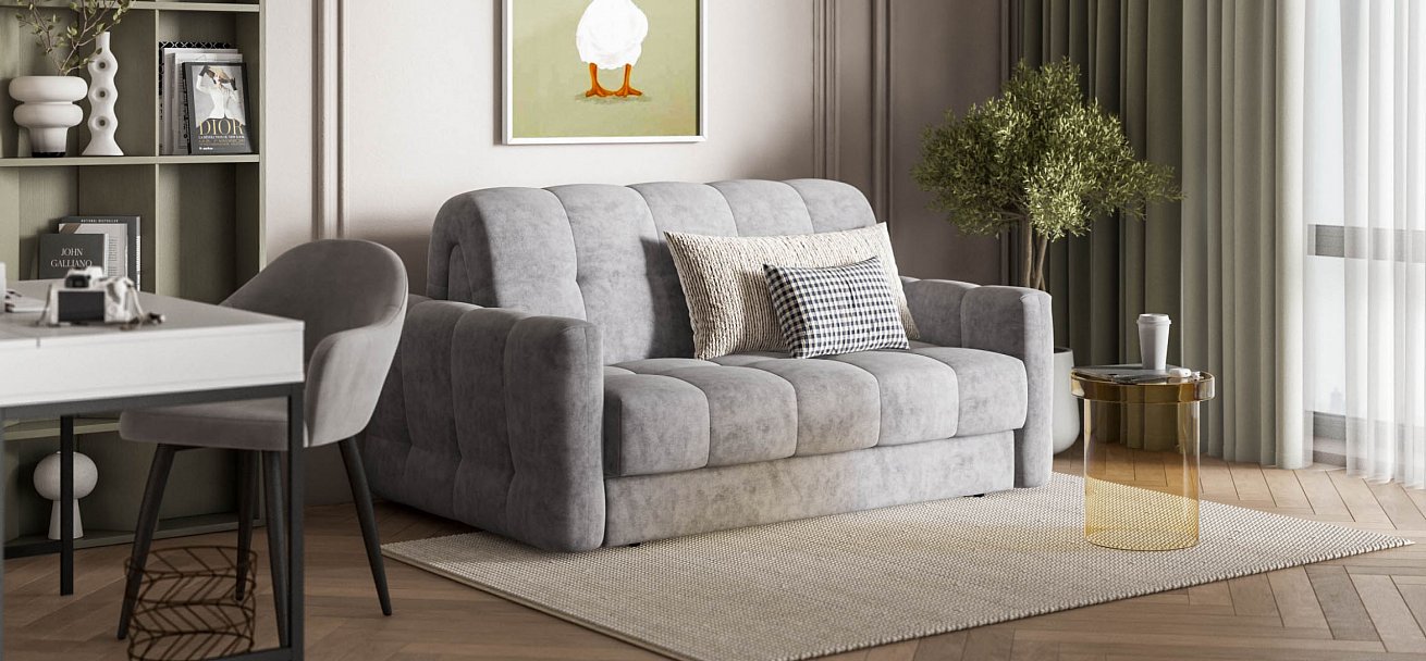 Диван Босс Слип 140 велюр Роял агат