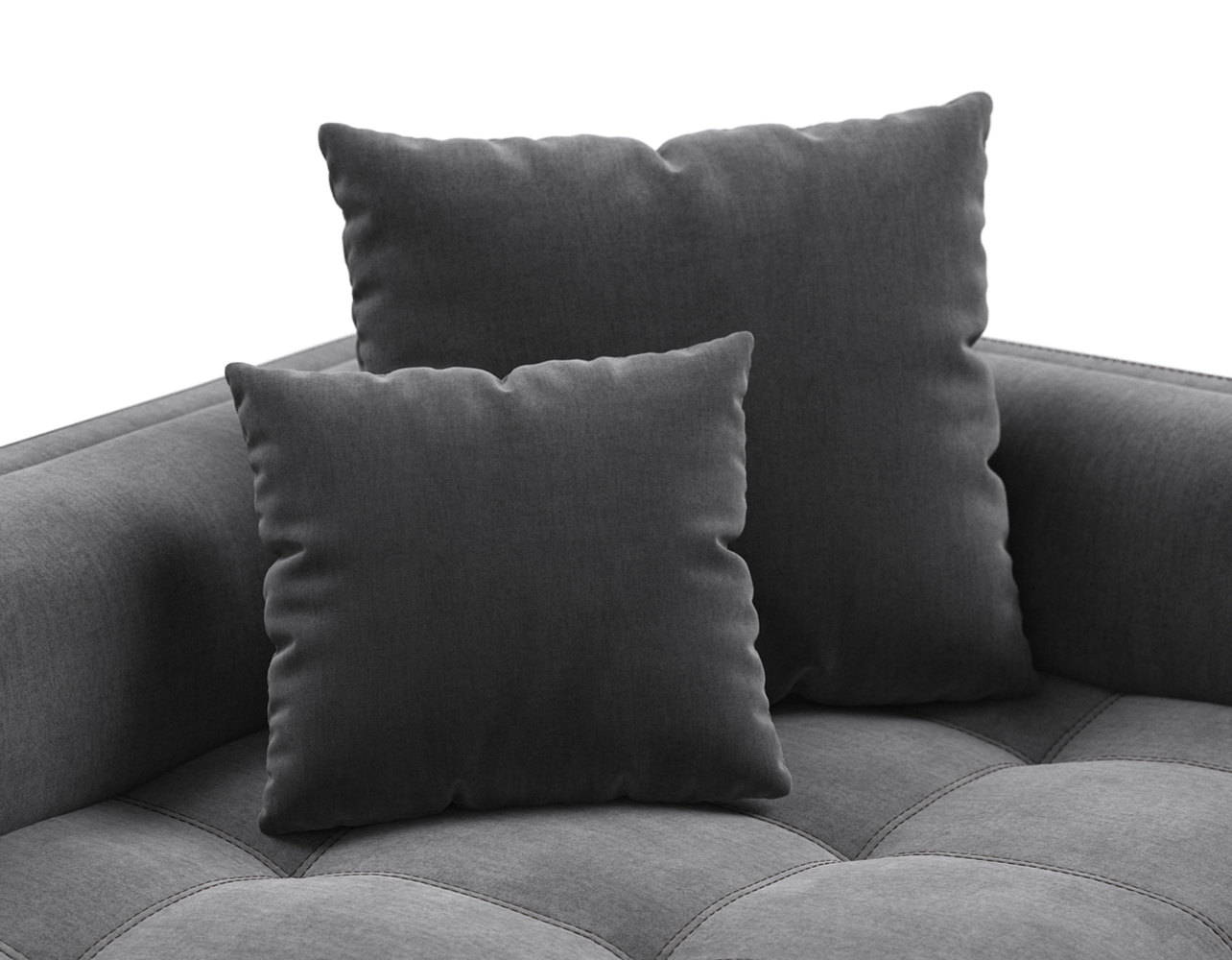 Мягкие набивные подушки поддерживают спину в комфортном положении