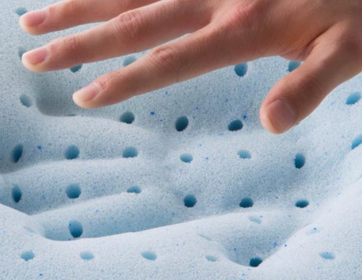 MEMORY COOL -  пена с эффектом памяти и охлаждающим гелем, который выполняет функцию терморегуляции, поддерживая комфортный микроклимат спального места.