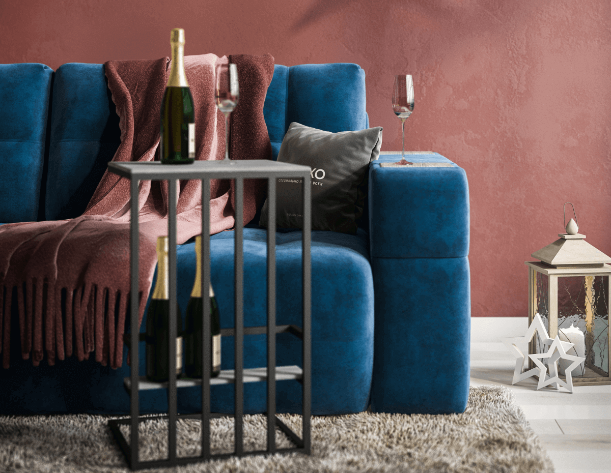 Оптимальный размер для любой комнаты. Не требует сборки. Удобная красивая полка внутри.