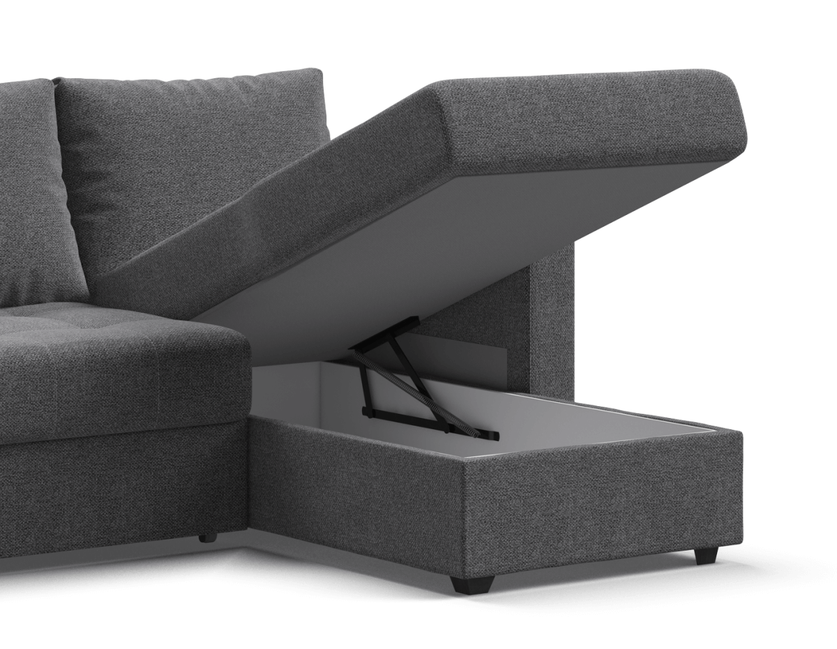 Вместительный бельевой короб в оттоманке (подъем на пружинах).