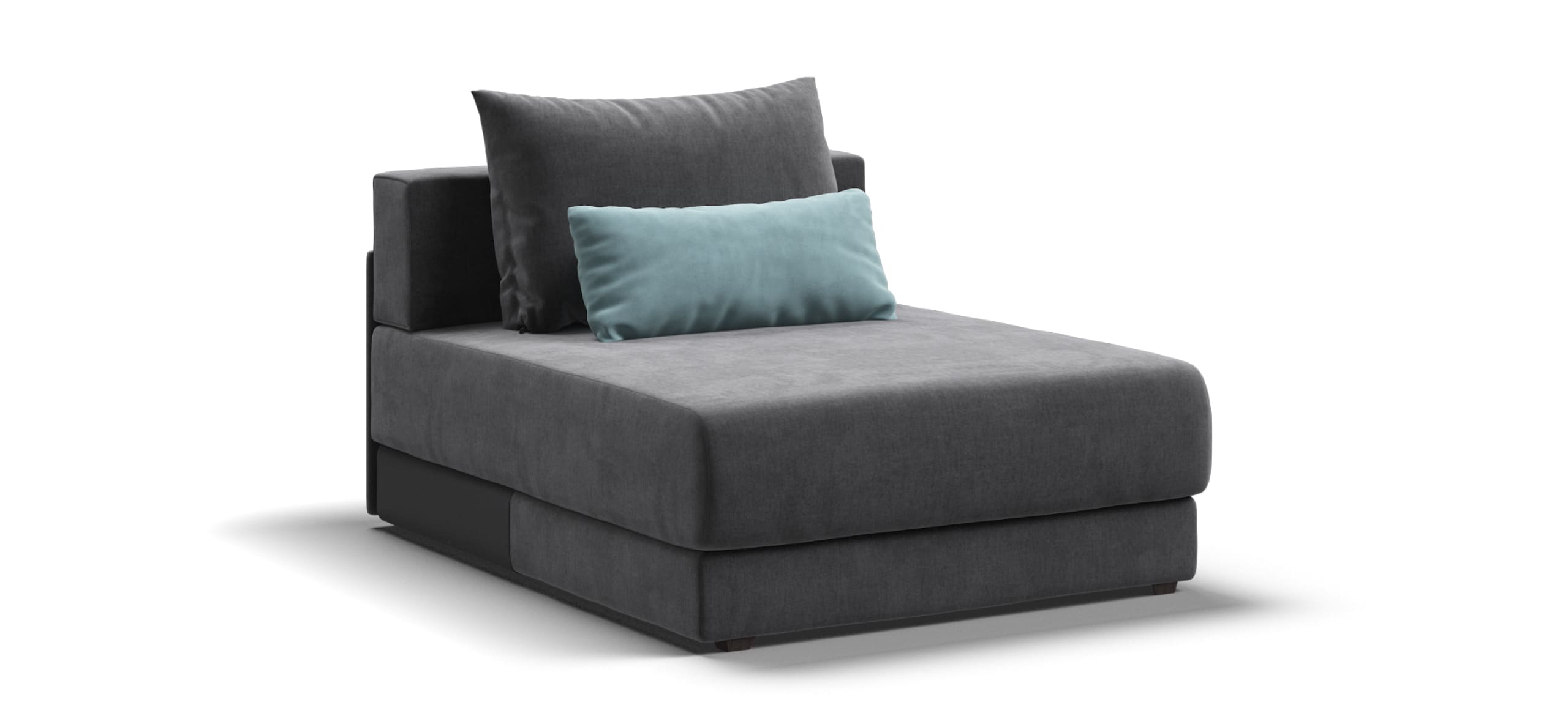 Ричмонд Модуль оттоманка велюр Монолит серый