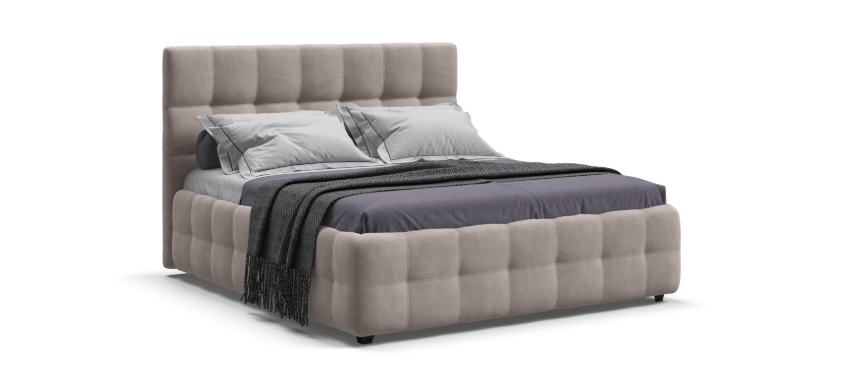 Босс Кровать+ПМ 160*200 велюр Монолит латте