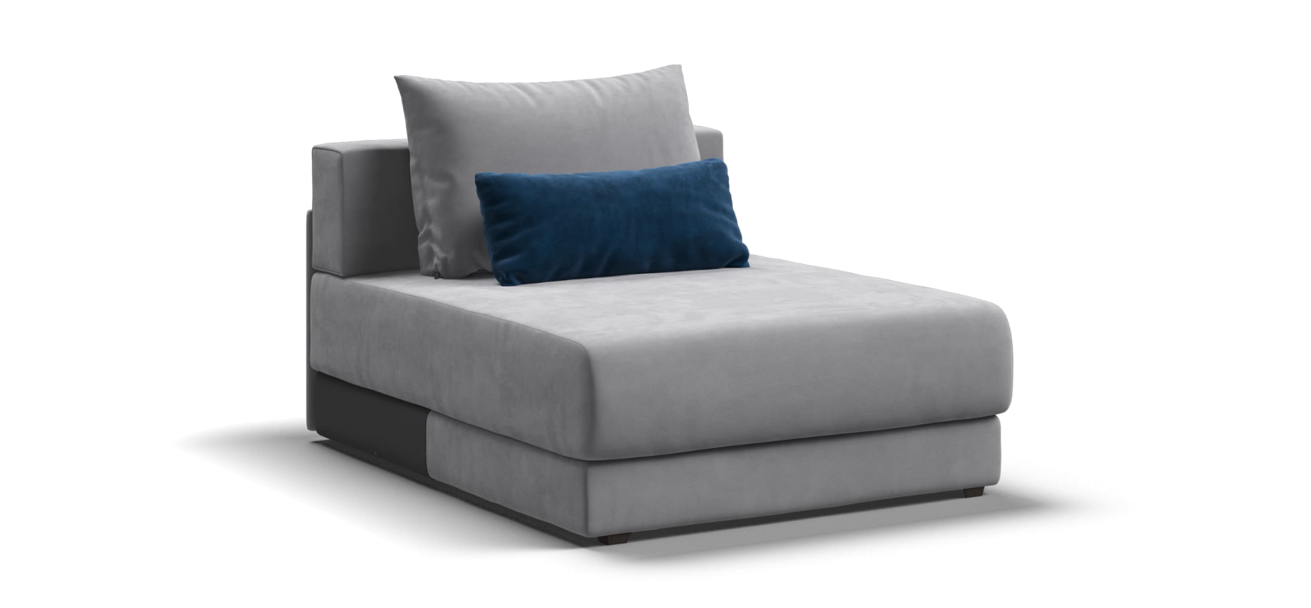 Ричмонд Модуль оттоманка велюр Монолит сталь