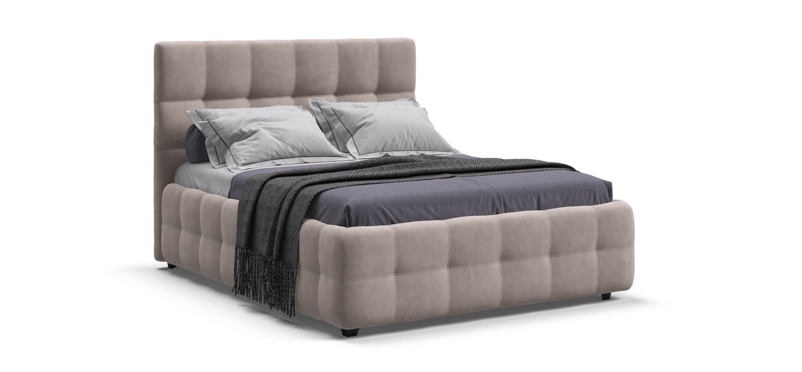 Босс Кровать+ПМ 140*200 Велюр Монолит латте