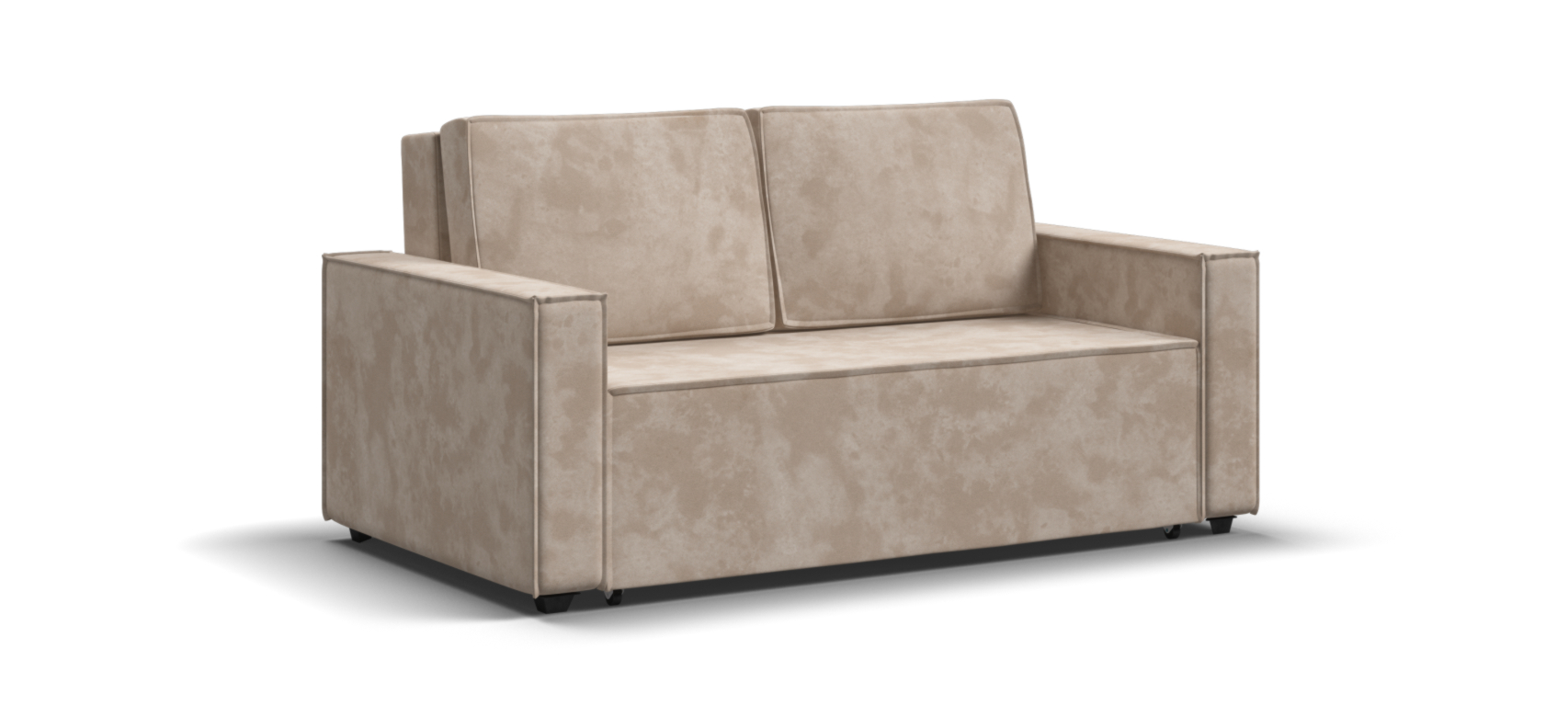 Диван Норд двухместный велюр Алькантара пепел