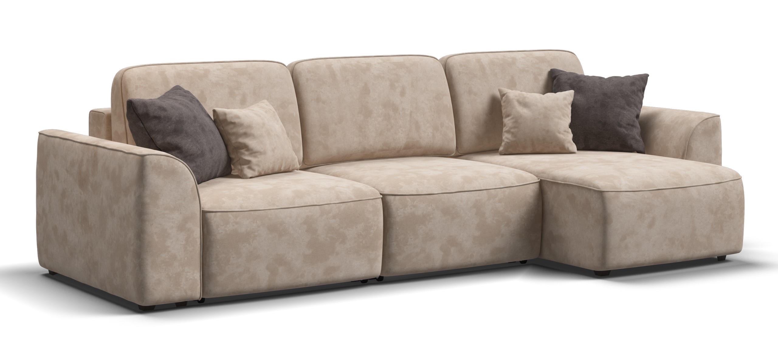 Угловой диван Кинг велюр Алькантара пепел