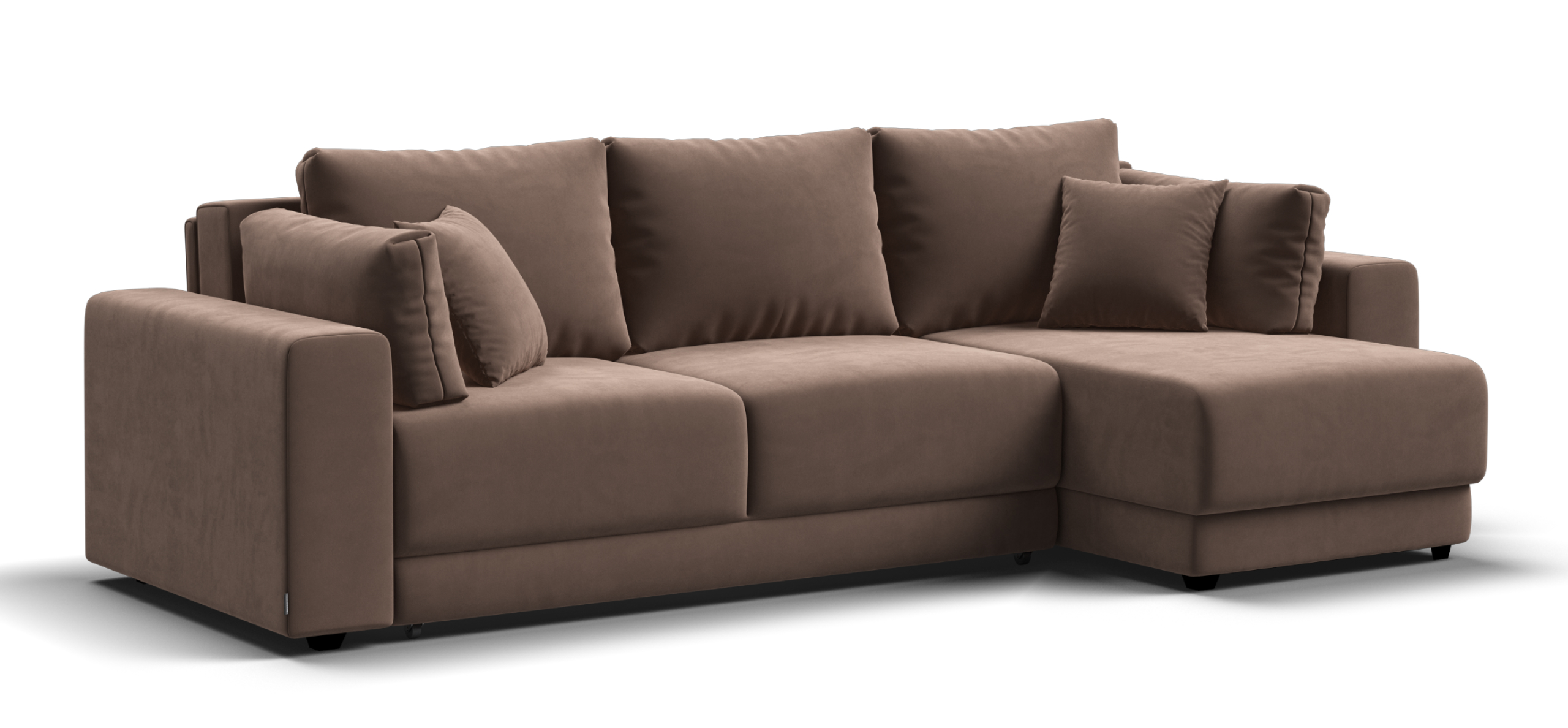 Угловой диван Босс Прайм ХЛ велюр Монолит мокко