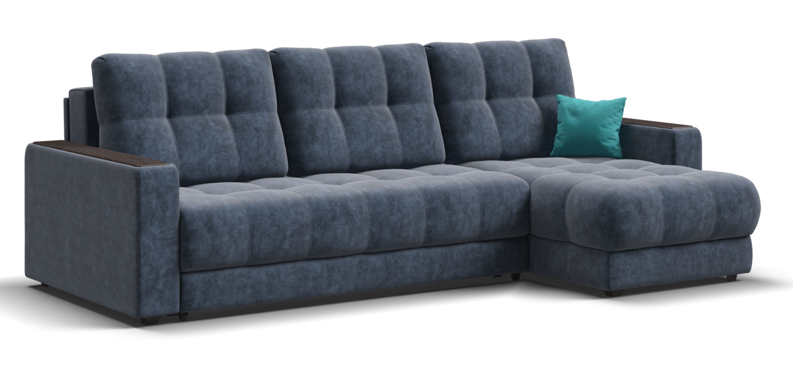 Угловой диван Босс Классик велюр Роял синий