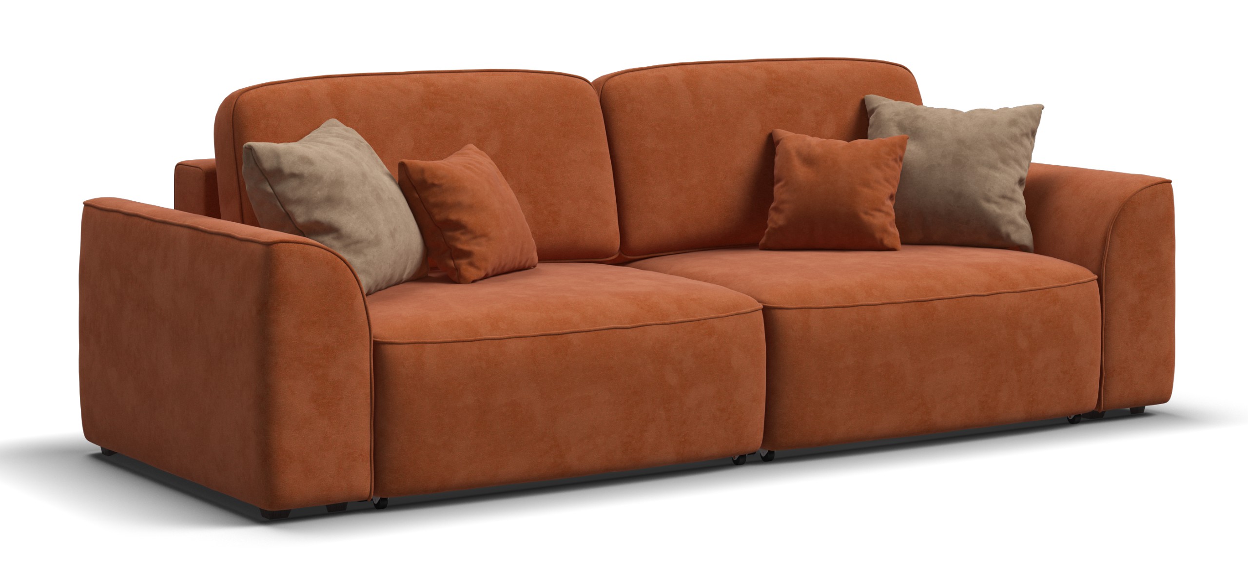 Диван Кинг велюр Алькантара оранж